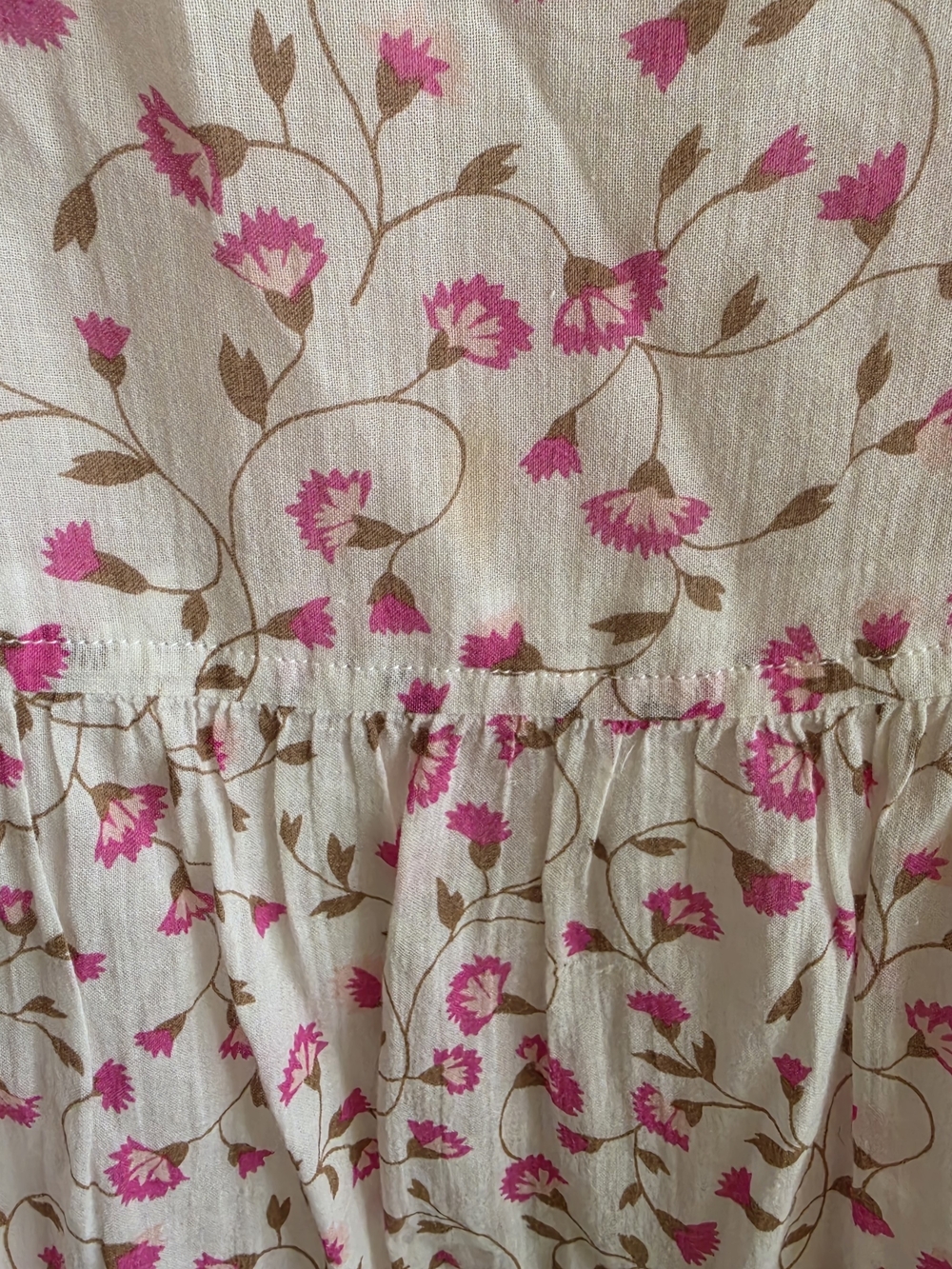 Vintage Liz Clairborne Y2K White Pink Ditsy Floral Drop Waist Dress Women's 14 - Picture 5 of 9